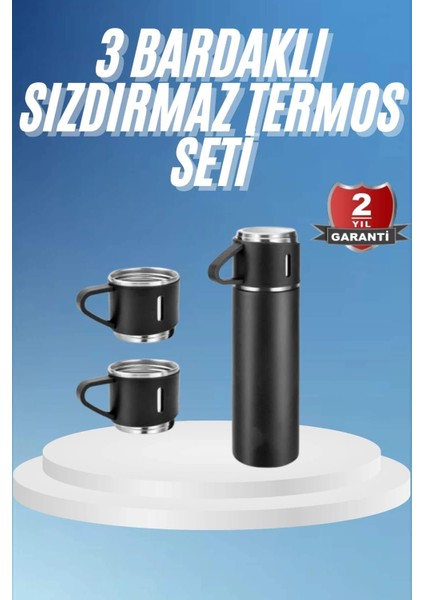 3 Bardaklı Termos 500ML Premium Kalite Paslanmaz Çelik Kahve Çay Termosu Hediye Çantalı fiyatları