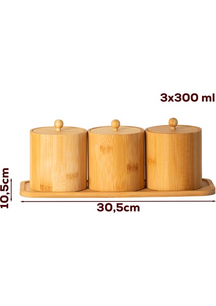 PBT-604 Bambu Çok Amaçlı Standlı Saklama Kabı Organizer 4 Parça Baharat Seti fırsatları