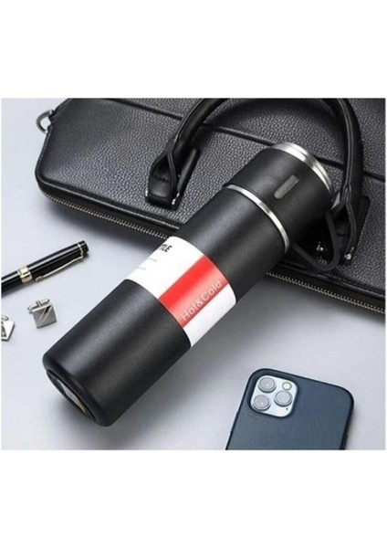 Paslanmaz Çelik Termos Gri Renk 3 Bardaklı Termos Seti Vakumlu Termos Set 500 ml Içecek 500 ml Pasla modelleri