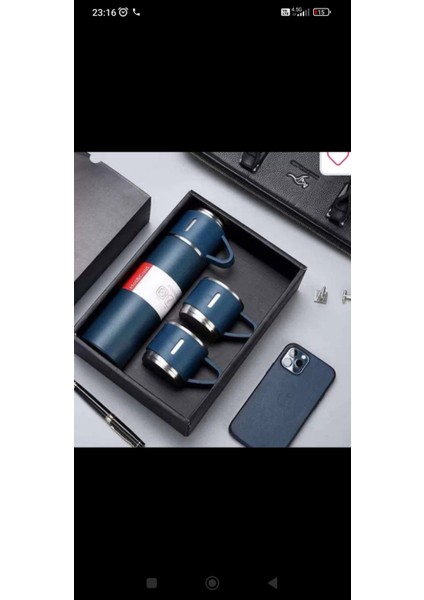 3 Bardaklı Paslanmaz Çelik Termos Yok Çelik Çok Renkli