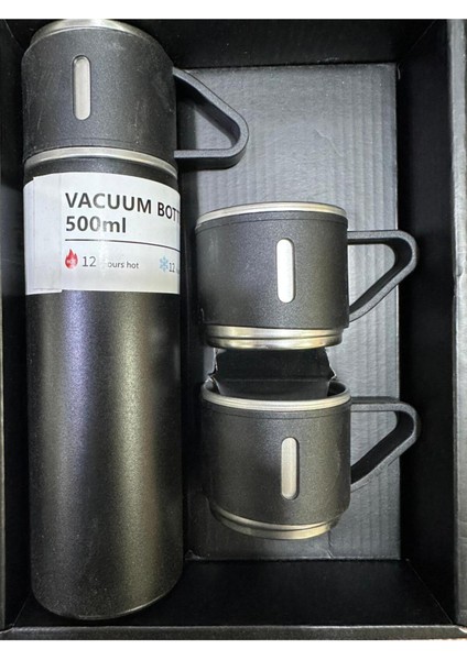 Çift Katmanlı Paslanmaz Çelik Termos Bardaklı Takım Termos Kola Çay Sıcak Su Kahve Termosu Içecek Yo