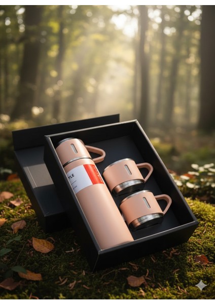 Lucestdrp Çantali 500ML 3 Parça Bardakli Çelik Termos Seti (4172) New Çok Renkli