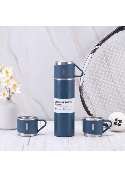 Vip Bardaklı Termos Set 3 Kişilik Metal Siyah fiyatları
