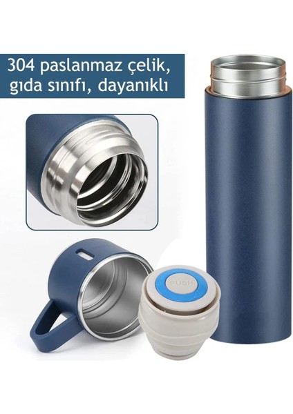 Vip Bardaklı Termos Set 3 Kişilik Metal Siyah fırsatları