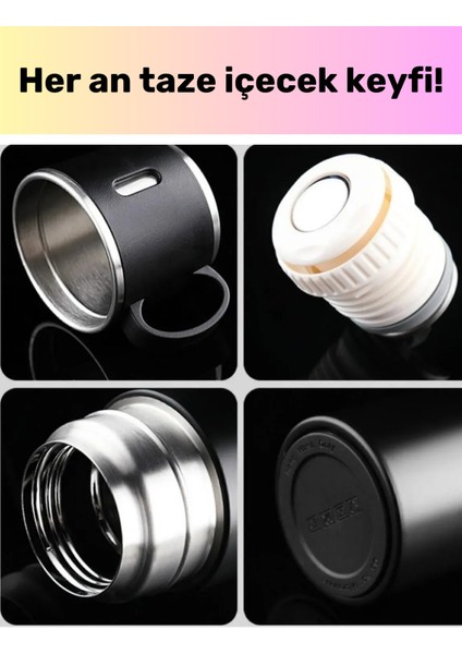 Özel Tasarım Paslanmaz Çelik 3 Bardaklı Termos Soğuk Sıcak Vakumlu Set Çanta Hediyeli 550 ml 450-550 fiyatları