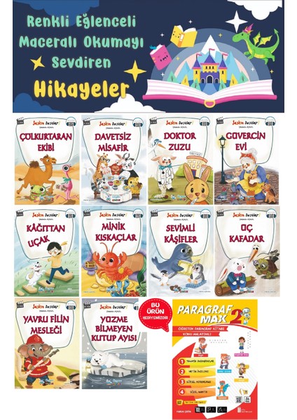 2.sınıf Şaşkın Dostlar Hikaye Seti (32 Sayfa) - Paragraf Max Kitabı Hediyeli