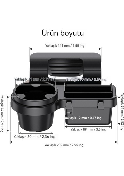 Araba Çok Fonksiyonlu Cep Telefonu Saklama Kutusu Araba Anahtarı Depolama Araba Pencere Kapı Yan Eşya Su Bardak Tutucu Araba Pencere Saklama Rafı (Yurt Dışından)