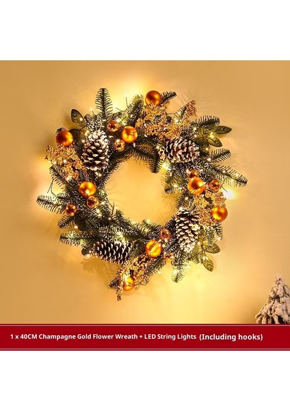 Noel Dekorasyonu Kapı Asma Düşen Kar Noel Dekorasyonu Rattan Süs Dekorasyon Asma (Yurt Dışından)