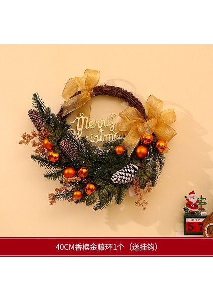 Yılbaşı Süsleri Çelenkler Rattan Kapı Askıları Yılbaşı Ağacı Askıları (Yurt Dışından)