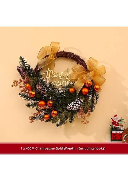 Noel Dekorasyonu Kapı Asma Düşen Kar Noel Dekorasyonu Rattan Süs Dekorasyon Asma (Yurt Dışından)