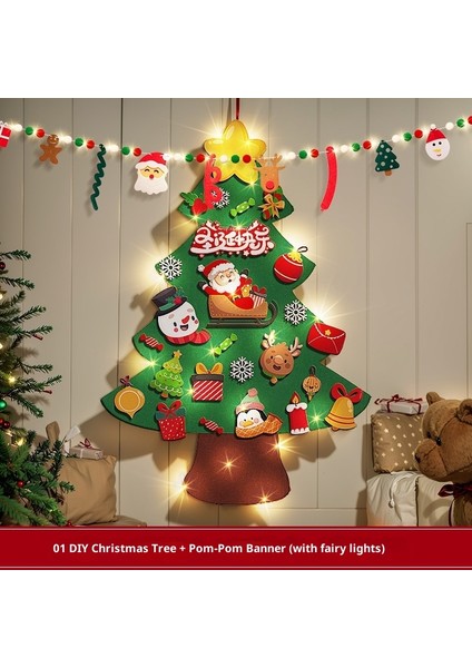 Yeni Noel Partisi Dekorasyon Kapı Asma Bunting Noel Askıları Atmosfer Dekorasyon Askıları (Yurt Dışından)