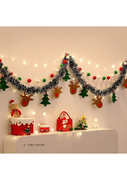 Yeni Noel Partisi Dekorasyon Kapı Asma Bunting Noel Askıları Atmosfer Dekorasyon Askıları (Yurt Dışından)