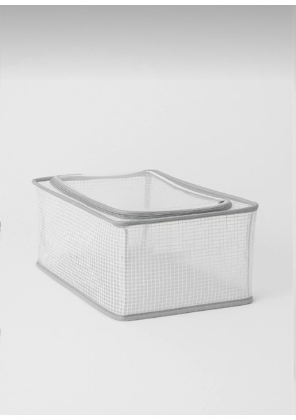 1 Adet Şeffaf Çelik Çerçeveli Fermuarlı Saklama Kutusu 45X30X20 cm Organizer fiyatları