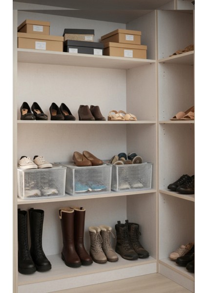 1 Adet Şeffaf Çelik Çerçeveli Fermuarlı Saklama Kutusu 45X30X20 cm Organizer fırsatları