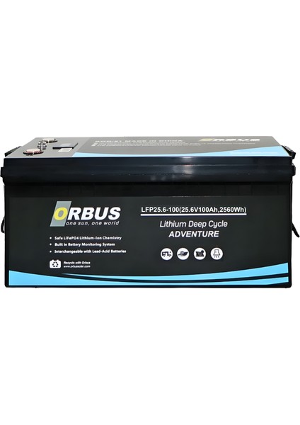 25.6V 100AH Solar&marin Lifepo4 Lityum Akü
