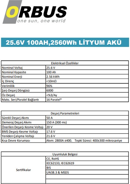 25.6V 100AH Solar&marin Lifepo4 Lityum Akü fiyatları