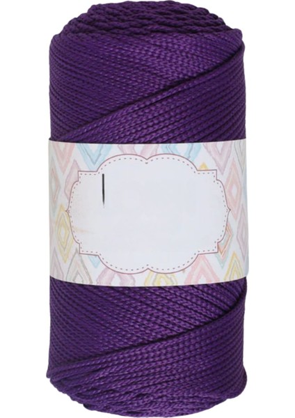 Makrome Ipi 3mm Polyester Koyu Mor