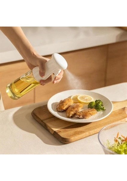 Buffer® Çok Amaçlı Cam Şişe Püskürtmeli Dağıtıcı Yağdanlık Limonluk Sirke Sosluk Spreyi Beyaz