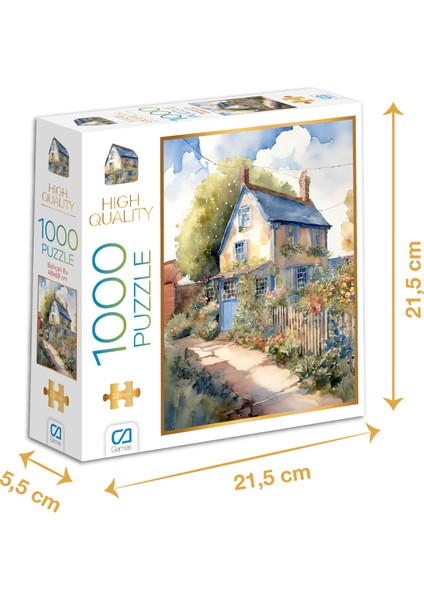 Bahçeli Ev - 1000 Parçalı Puzzle - 48 x 68 cm