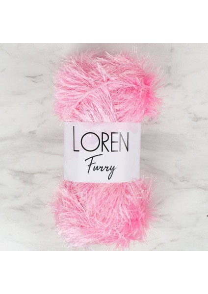 Loren Furry Pembe El Örgü Ipi - RF014 - 34049