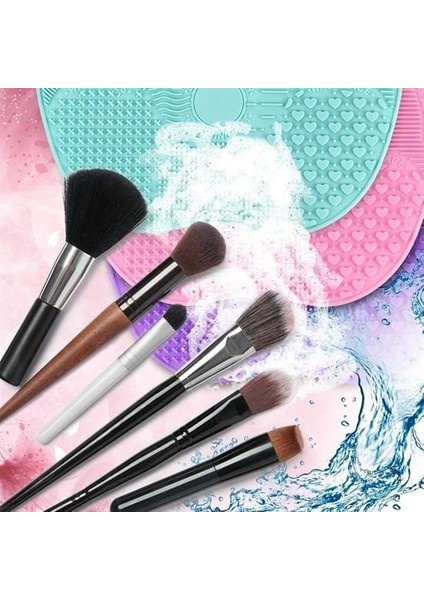 Buffer® Pratik Kolay Makyaj Fırçası Temizleme Matı Aparatı Aleti