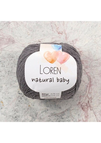 Loren Natural Baby Gri El Örgü Ipi - R082 - 33946