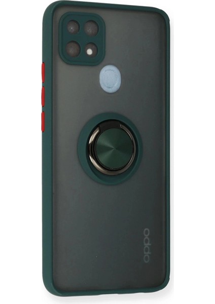 Oppo A15 Kılıf Montreal Yüzüklü Silikon Kapak - Yeşil fiyatları