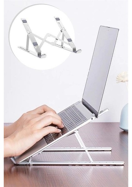 Buffer® Ayarlanabilir Dizüstü Destek Tabanı Tamamen Katlanabilir Taşınabilir Laptop Yükseltici