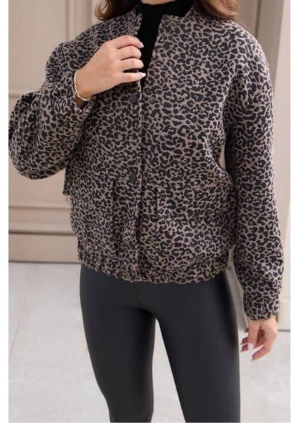 Leopar Kaşe Zara Model Bomber Ceket