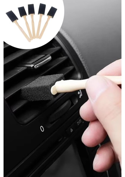 Buffer® 5'li Araba Havalandırma Temizleme Fırçaları Klima Çıkışları,toz Alma&otomobil Içi Detaylı Mini Temizlik Aparatları
