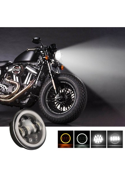 2x Yeni En Parlak 80W 5,75 Inç Yuvarlak LED Projeksiyonlu Motosiklet Farı Siyah (Yurt Dışından) fiyatları