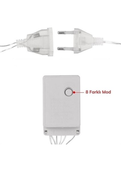 Buffer® 8 Fonksiyonlu 16 Saçaklı Perde LED 3 x 1 (Günışığı)