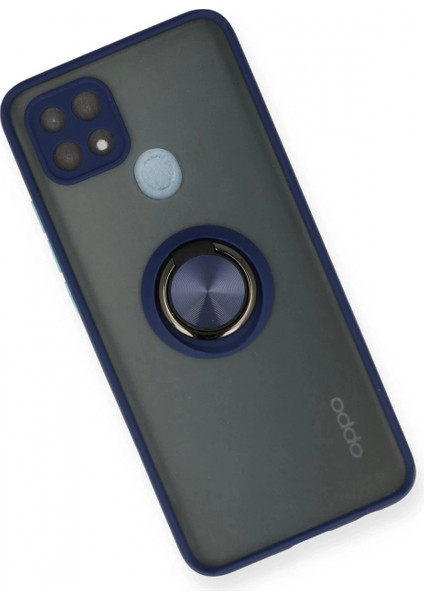 Oppo A15 Kılıf Montreal Yüzüklü Silikon Kapak - Lacivert modelleri