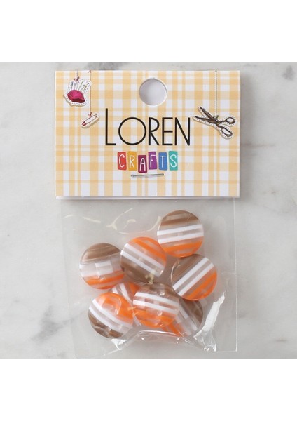 Loren Crafts 8'li Desenli Düğme - 1087