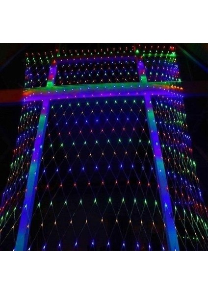 Buffer® 1x2 Metre Dekoratif File Ağ Perde 192 LED 8 Animasyonlu Farklı Işık Modu Rgb Fişli