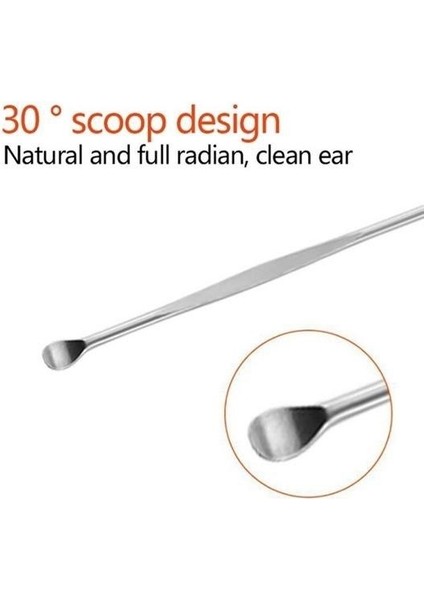 Buffer® 6 Parça Paslanmaz Çelik Kulak Balmumu Toplayıcı Çıkarıcı Temizleyici Bakımı Çubuk Seti