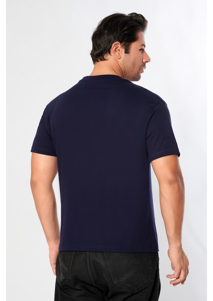 Erkek Oversize Bisiklet Yaka Tişört %100 Pamuk Rahat Kalıp Tedy Ayıcık Detaylı - Günlük Basic Tshirt fırsatları