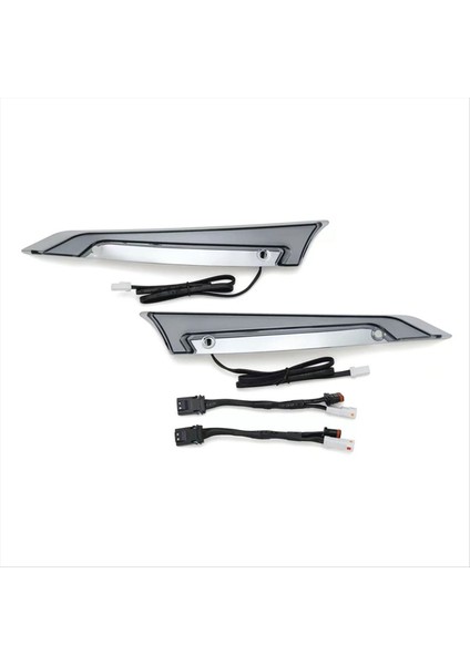 Yol Glide Modelleri Için Ön Cam Trim Işıkları, Ön Cam Kaplaması, LED Dönüş Sinyalleri, Sürüş Işığı - Gümüş ve Siyah (Yurt Dışından)