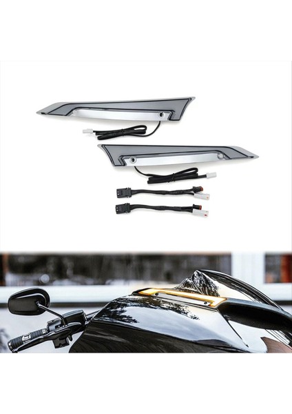 Yol Glide Modelleri Için Ön Cam Trim Işıkları, Ön Cam Kaplaması, LED Dönüş Sinyalleri, Sürüş Işığı - Gümüş ve Siyah (Yurt Dışından) fiyatları
