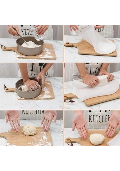 Buffer® Orta Hamur Torbası Silikon Şeffaf Hamur Yoğurma Torbası Ekmek Makarna Mantı Hamuru Kolay Yo