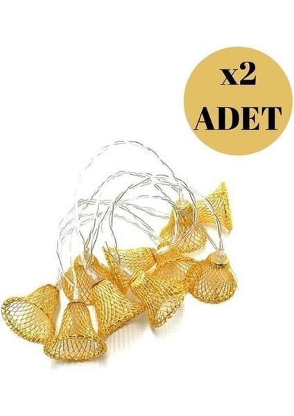 Buffer® Parti ve Özel Gün Dekorasyonu Çan Şeklinde Metal Şerit LED Işık