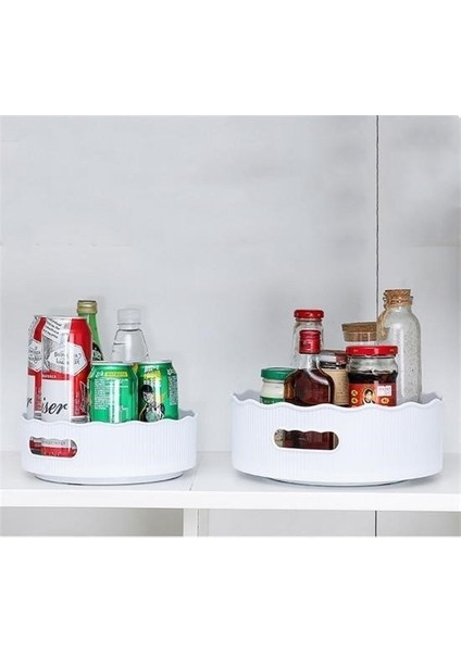 Buffer® 360 Derece Dönebilen Mekanizmalı Yuvarlak Tepsi Formlu Sunum ve Servis Organizer Tablası