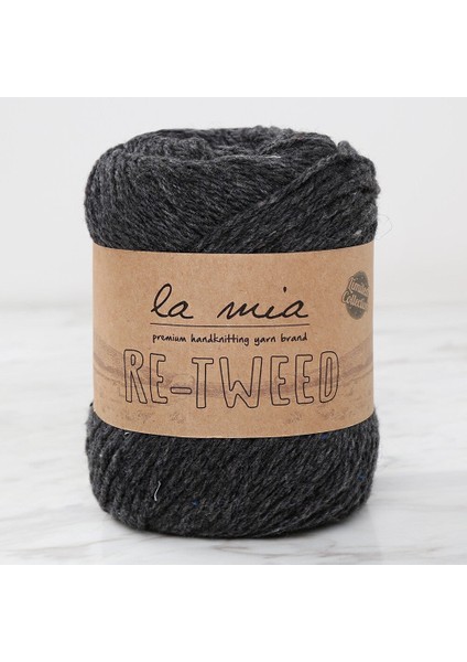 La Mia Re-Tweed Koyu Gri Melanj El Örgü Ipi - L158