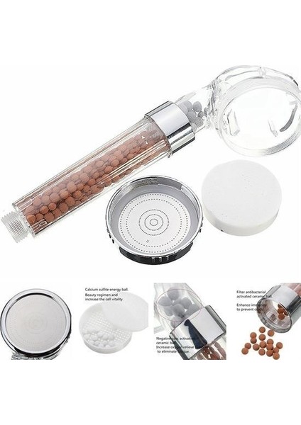 Buffer® %50 Su Tasarruflu ve Arıtmalı Doğal Taşlı Banyo El Duş Başlığı