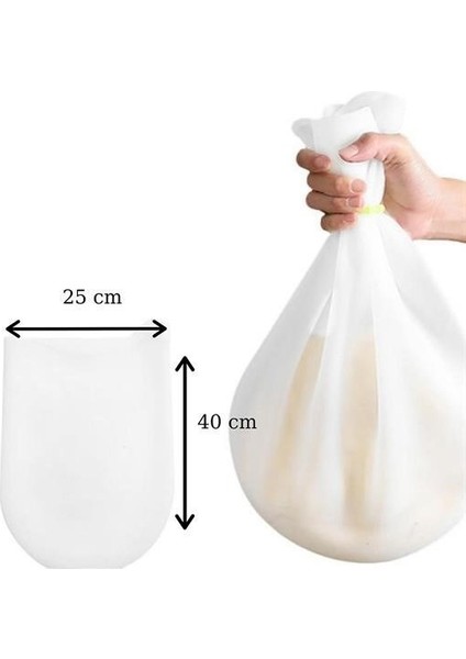 Buffer® Büyük Hamur Torbası Silikon Şeffaf Hamur Yoğurma Torbası Ekmek Makarna Mantı Hamuru Kolay