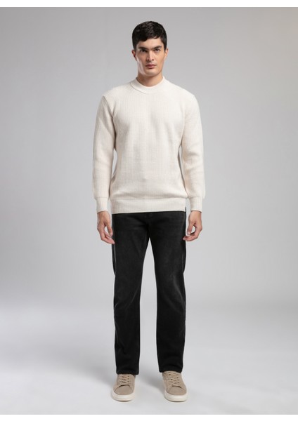 Yarım Balıkçı Yaka Regular Fit Ekru Erkek Kazak 261 Lcm 241029 Ruben Ekru