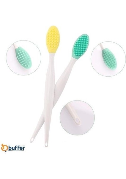 Buffer® 2 Adet Dudak Fırçası Peeling Etkili Gözenek Siyah Nokta Temizleyici Akne Giderici Çift Yönl