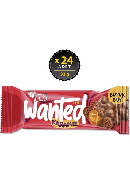 Wanted Buğday Gevrekli Karamelli Bar 32 G x 24 Adet