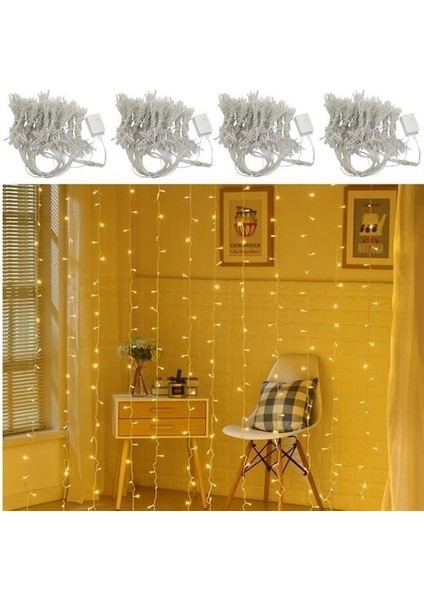 Buffer® 8 Fonksiyonlu 200 LED 10 Saçak Şerit LED 2x2 Perde Ip LED (Gün Işığı)