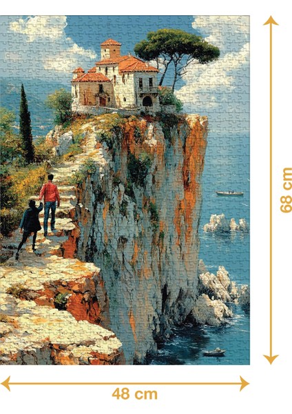 Tepedeki Ev - 1000 Parçalı Puzzle - 48 x 68 cm fiyatları